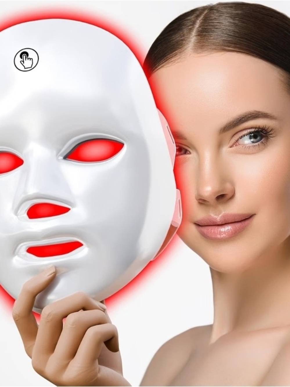 White LED Facial Rejuvenation Mask with Red Light Therapy